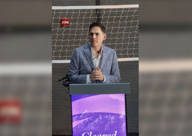 Jason Levien speaks at the launch event for DC Flight, Washington's new professional women's volleyball team, on September 16, 2026.